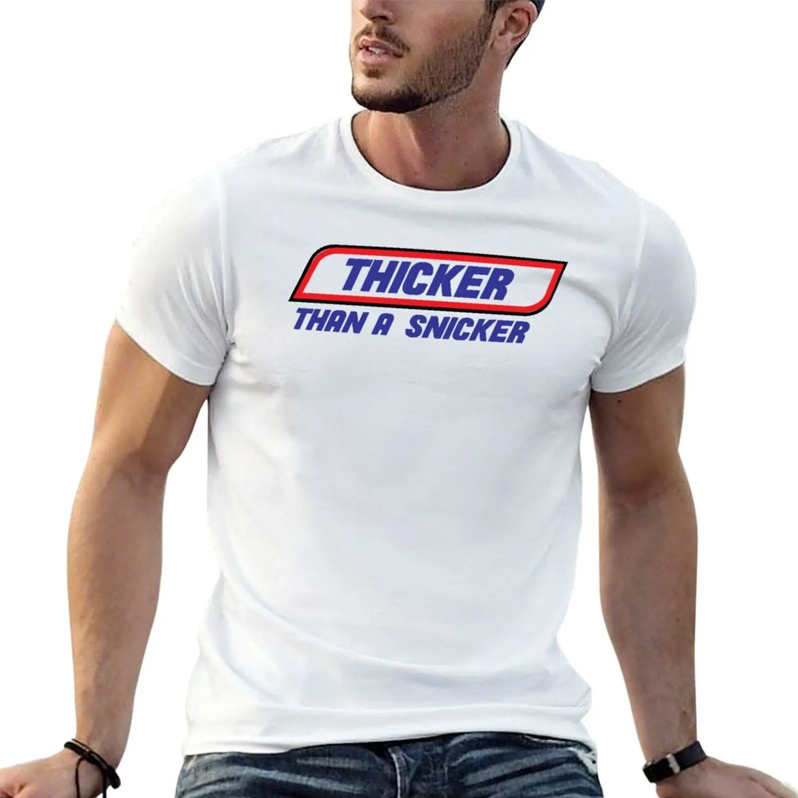 

Thicker Than A Snicker T-Shirt for a boy tees funny shirt cotton Funny t-shirt T-shirt men