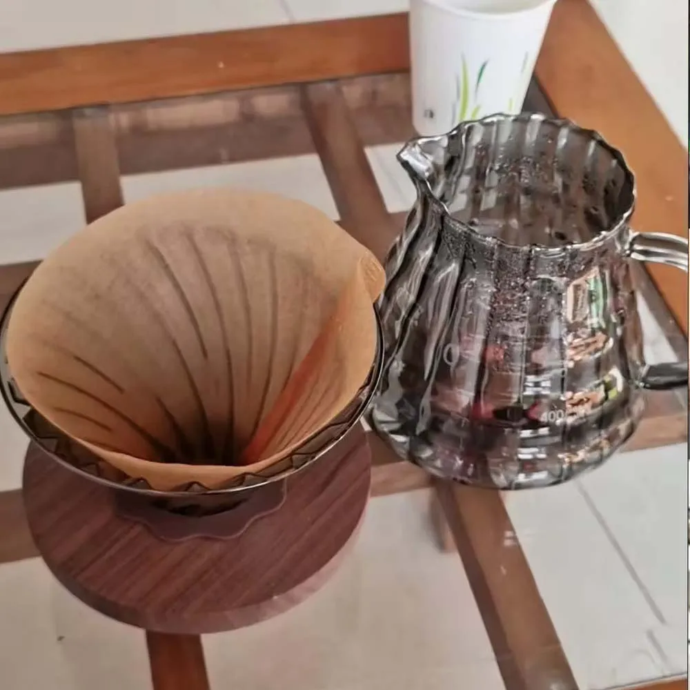 Coffee Filter Cup Set Pour Over Coffee Dripper Set Glass Server  Funnel Drip Maker Brew Cup Coffee Set with 100pcs Filter Paper