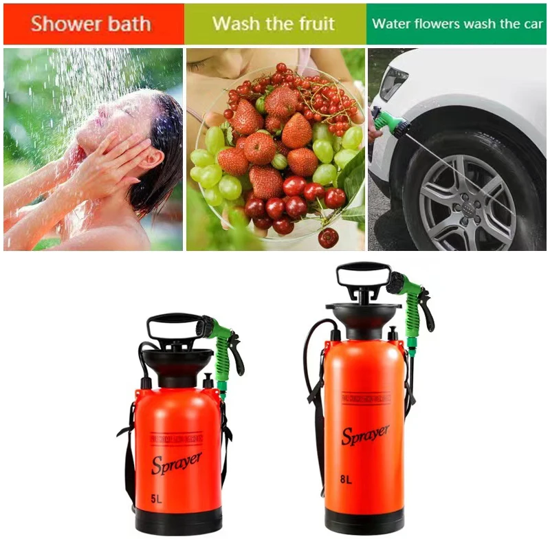 

5/8L Car Washing Small Sprayer Portable Outdoor Camping Shower Multi-Function Bath Sprayer Watering Flowers For Travel