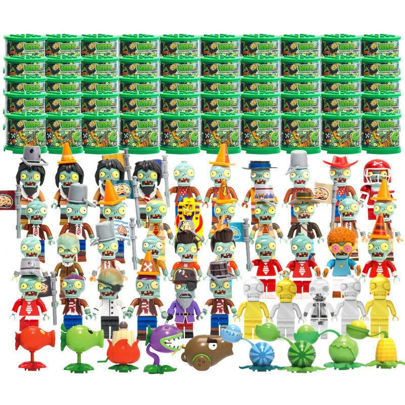 Plants vs. Zombies 50 Styles Zombie Legion Assembly Block Model Children and Boys Collection Toy Gifts