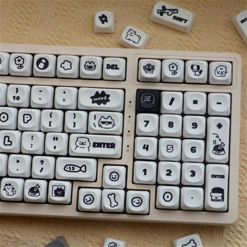 

Meow ah dog themed keycaps MOA highly minimalist keycaps for HI75 61 84 96 98 99 104 F87 and other wireless keyboards