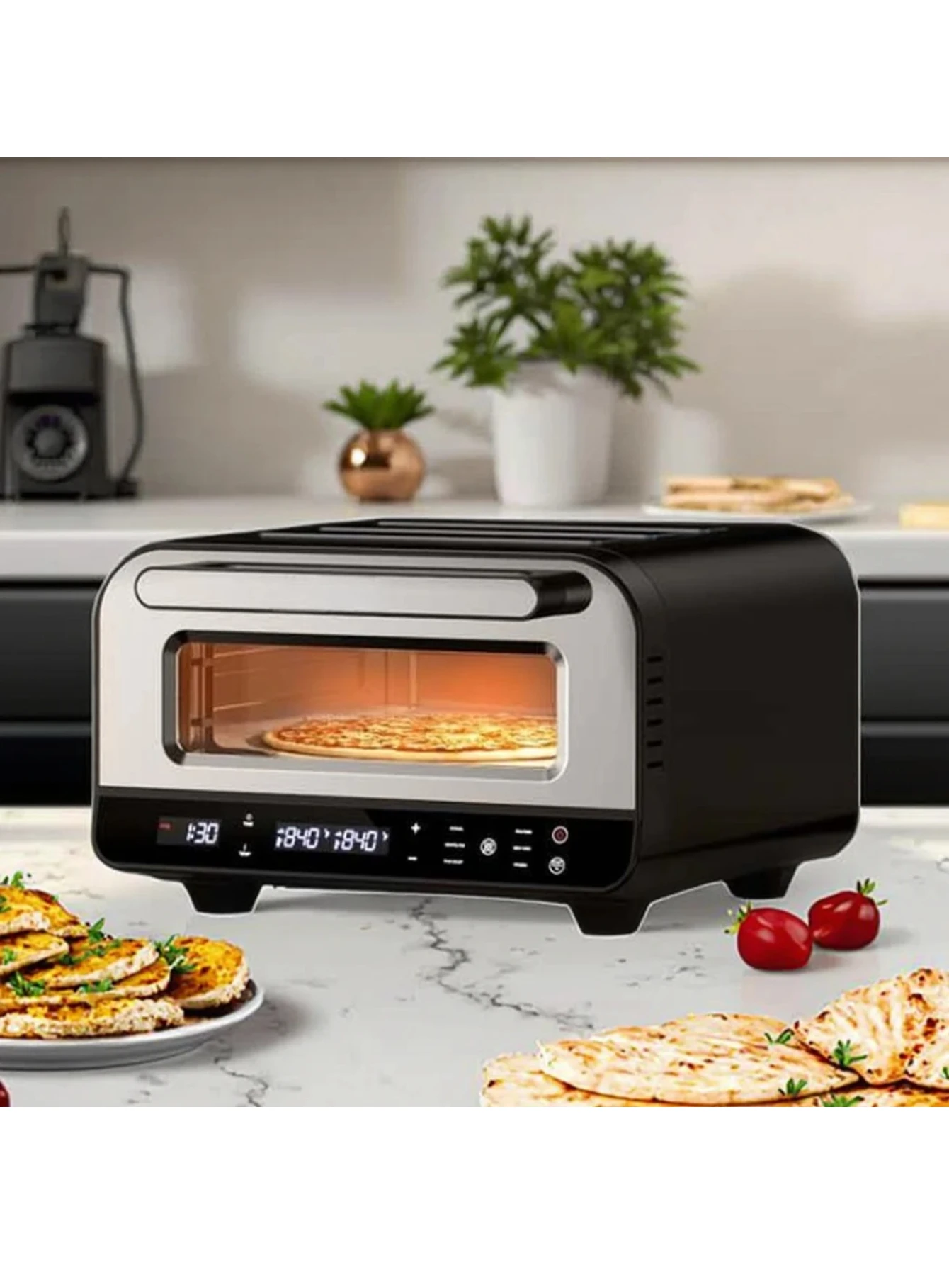 12 INCHES 2025 Newest  16INCHES  Health Indoor BBQ Grill Thin Crust Pizza Oven Indoor Air Fryer