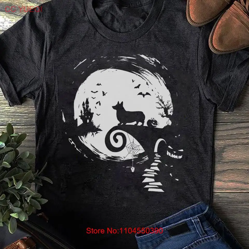 تي شيرت كورجي دوج مون اليقطين للهالوين لعشاق عيد الأم المضحك كوجي بأكمام طويلة أو قصيرة #1