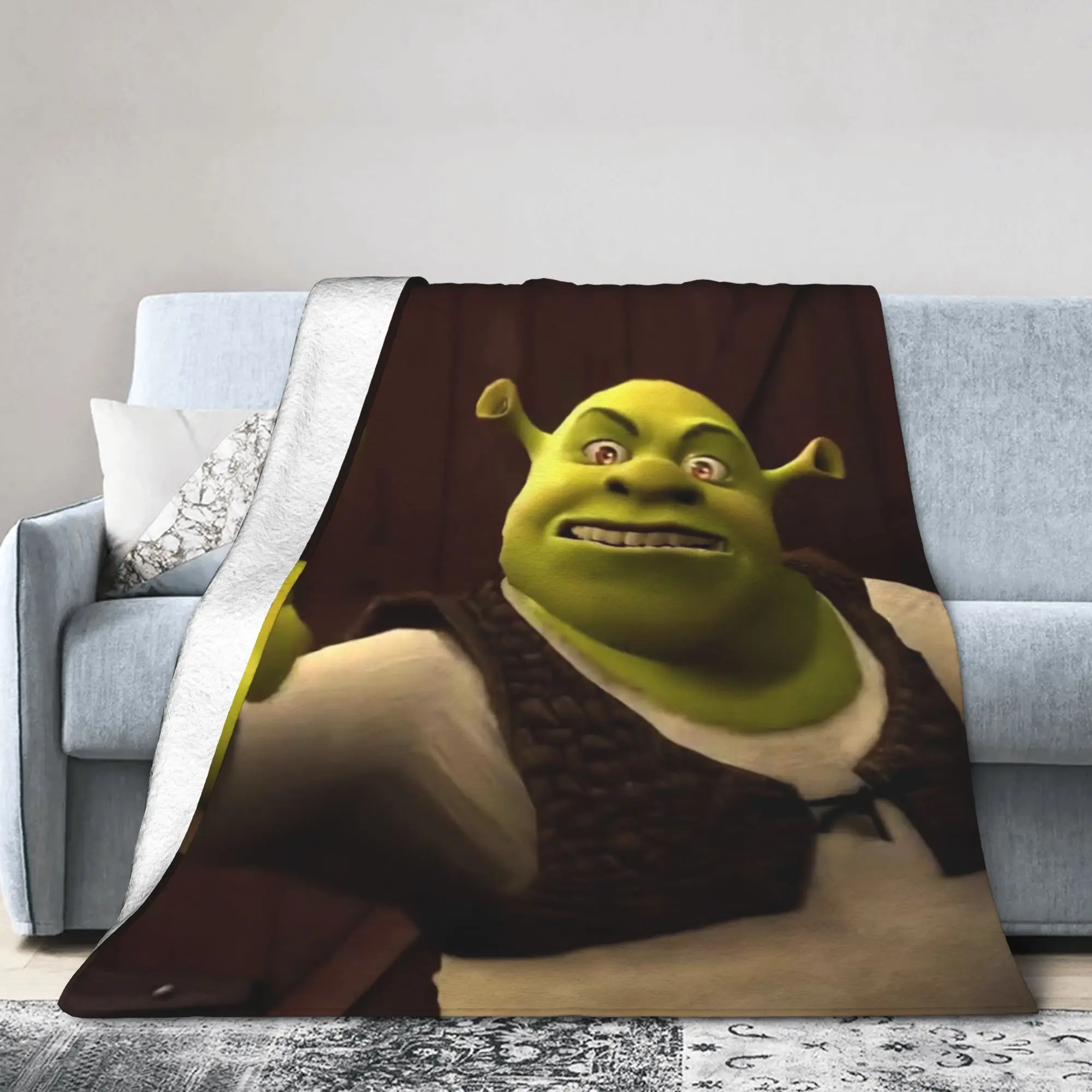 Shreks Friendly Hand Gesture Blankets Flannel  Lightweight Throw Blankets for Car Sofa Couch Bedroom Quilt