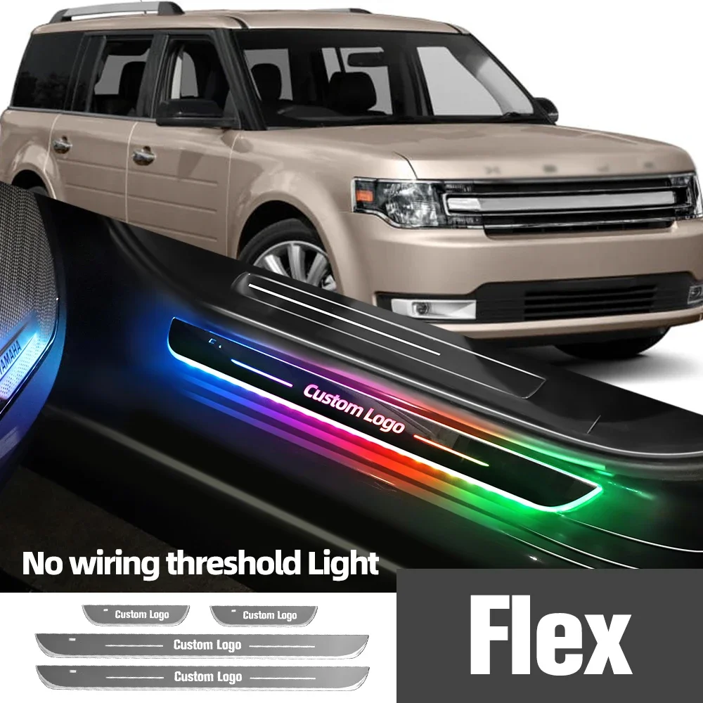 

For Ford Flex 2009-2019 2014 2015 2017 2018 Car Door Sill Light Customized Logo LED Welcome Threshold Pedal Lamp Accessories