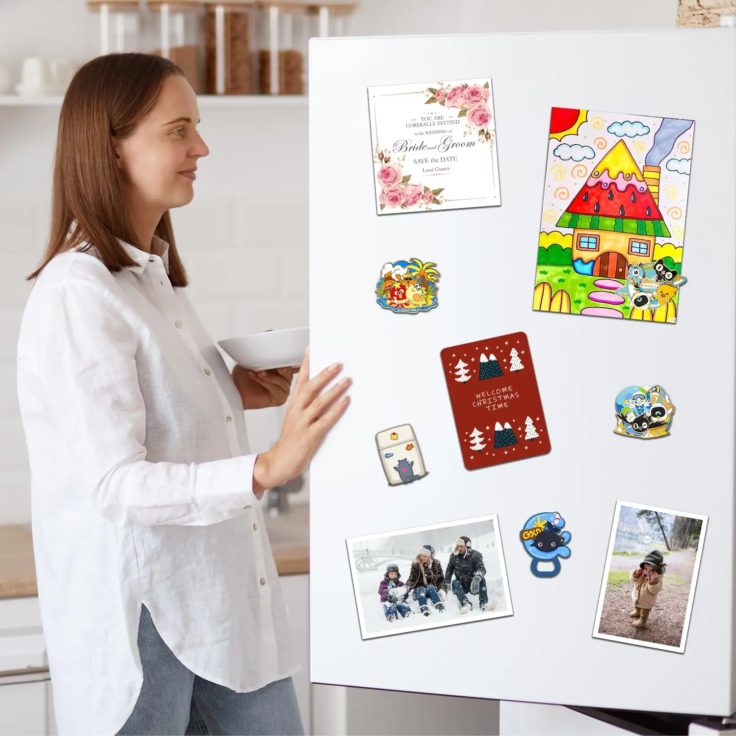 Ímãs adesivos redondos de 120 pacotes, pontos magnéticos flexíveis de 0,8 polegadas com forte suporte de 3M para artesanato DIY e uso em escritórios domésticos.