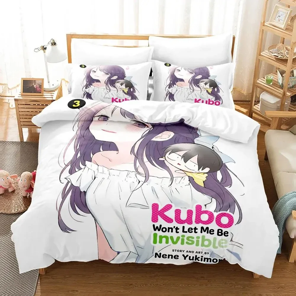 Anime Kubo Won't Let Me Be Invisible Bettwäsche-Set Bettbezug-Set Steppdeckenbezug Kissenbezug Bettdecke King Queen Size Jungen Erwachsene