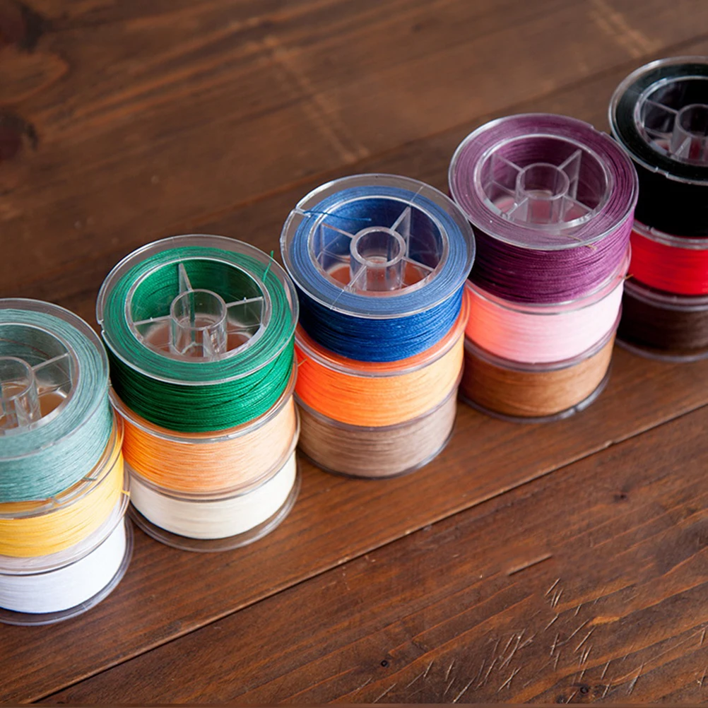 

1 Box 25 Colors 0.55Mm Round Wax Line Stitching Cord Diy Crafts Sewing Tools High Saturation Durable Storage Box Waxed