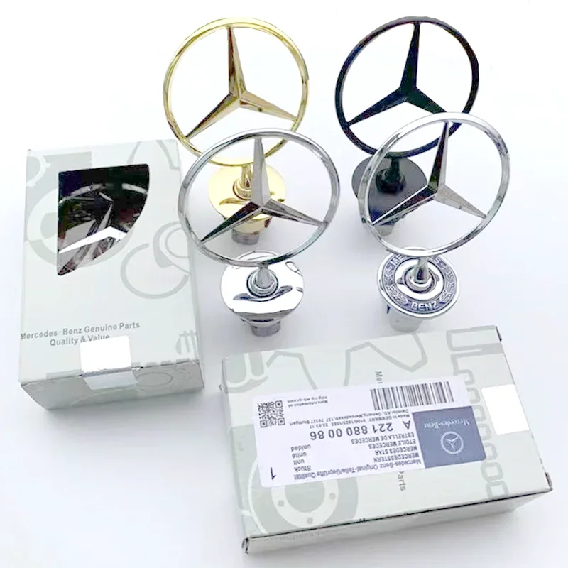 

1pcs 44mm Metal Chrome Black Car Front Hood Emblem Bonnet Logo C E S Class For Mercedes Benz W204 W212 W220 W210 W221 Accessorie