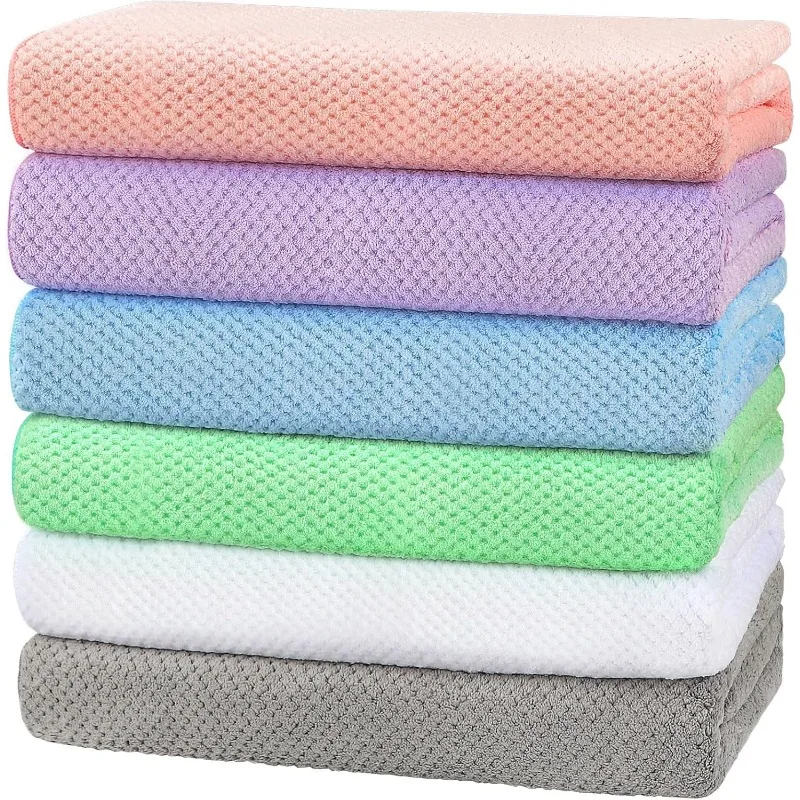 Bath Towel 6 Pack, 30 x 60 inch Microfiber Pool Towels Oversized, Soft, Absorbent, Lightweight and Quick Drying Towels for Body