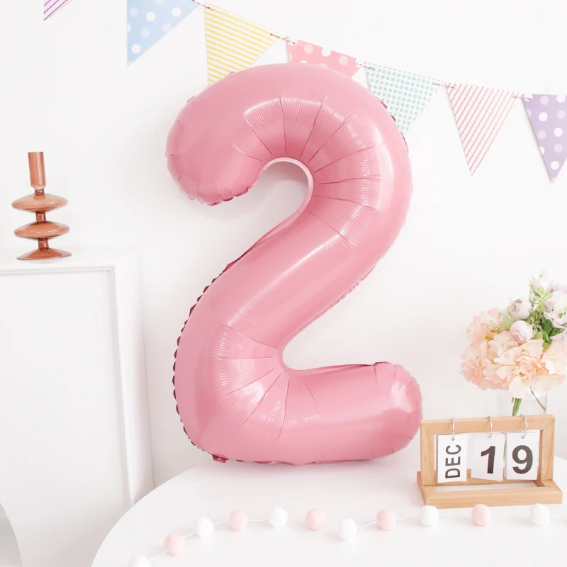 32inch Pastel Baby Blue Pink Foil Number Balloon With Crown 1 2 3 4 5 6 7  Birthday Party Baby Shower Wedding Decoration