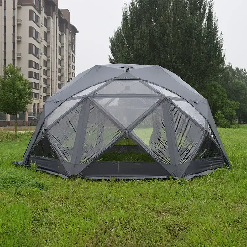 Outdoor Canvas Octagon 8-12 People Thickened Waterproof Double Layer Family Camping Glamping Ball Tent
