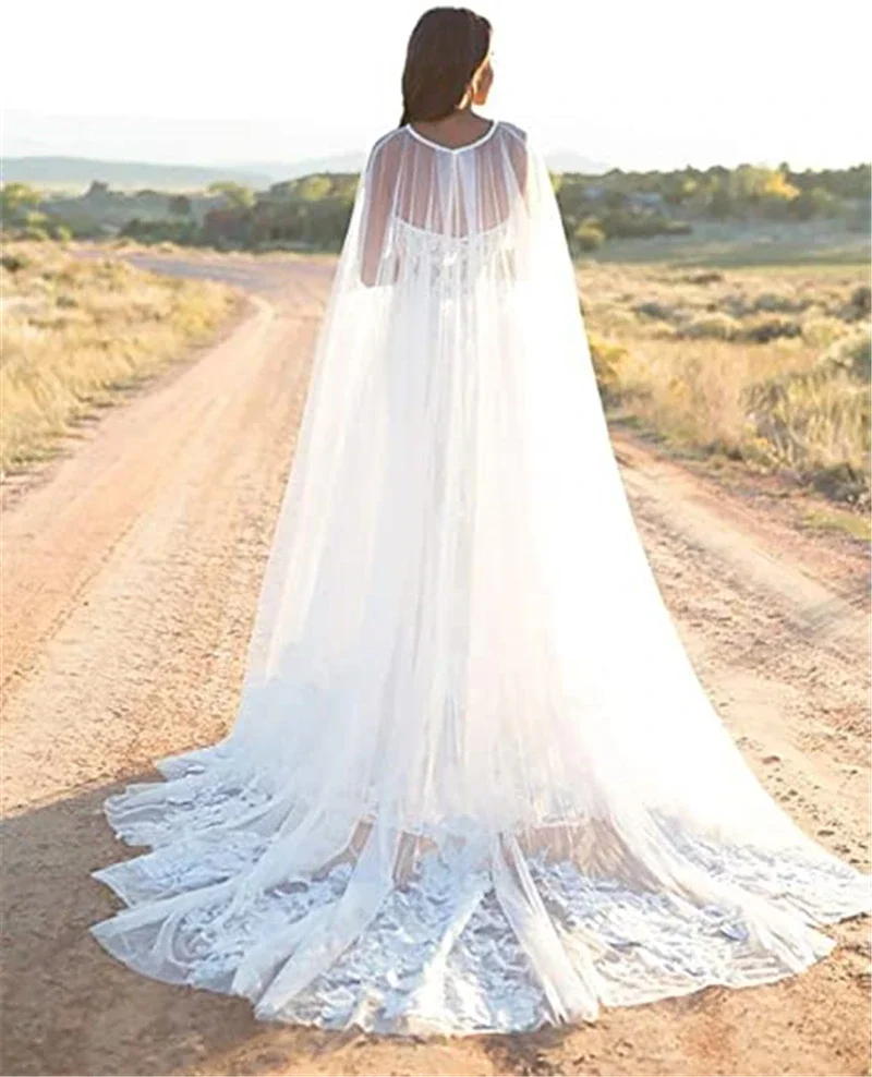 

Wedding accessories ladies shawl summer applique lace shawl bridal gown accessories church trailing mermaid wedding dress cloak