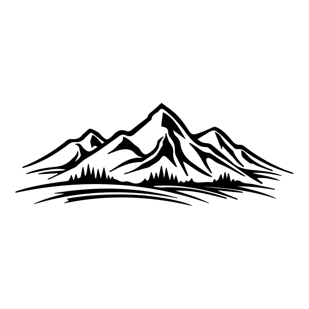 Наклейка Горы 20х8 см, Mountains Waterproof Car Sticker Decal for Bumper,Window,Laptop,Motorcycle