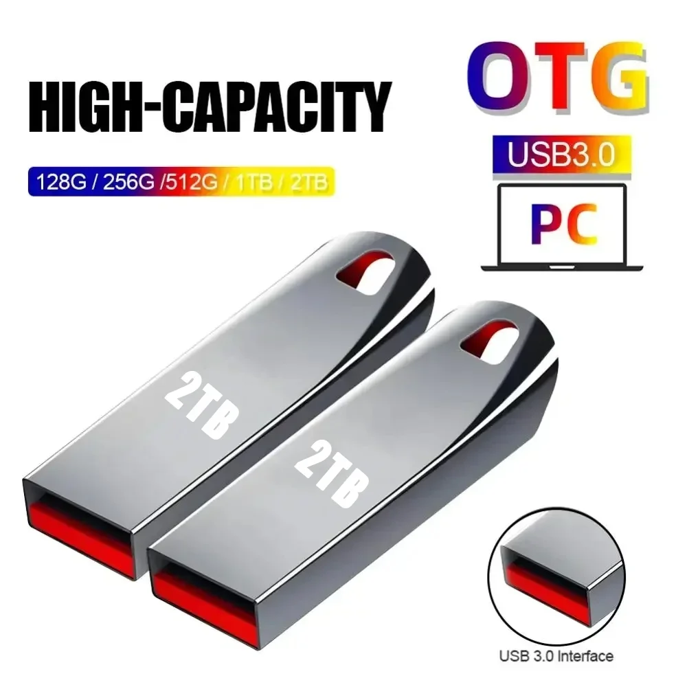 High Speed USB 3.2 Flash Drive 512GB 1TB 2TB Metal Pen Drive Waterproof Pen Drive Fast Data Transfer Memory Stick for Phone Car - view 6