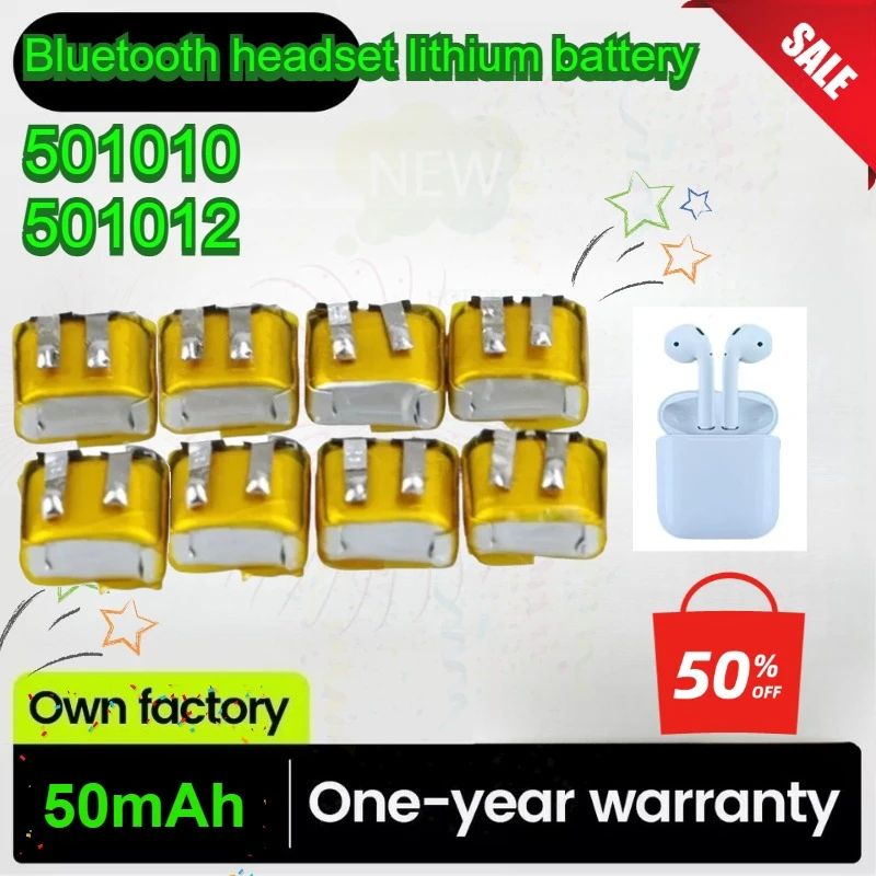 New 501010 501012 3.7V Lipo Lithium Batteries for Bluetooth Headset LED Lights Beauty Equipment Rechargeable 400909 I7 I8 I9 I10