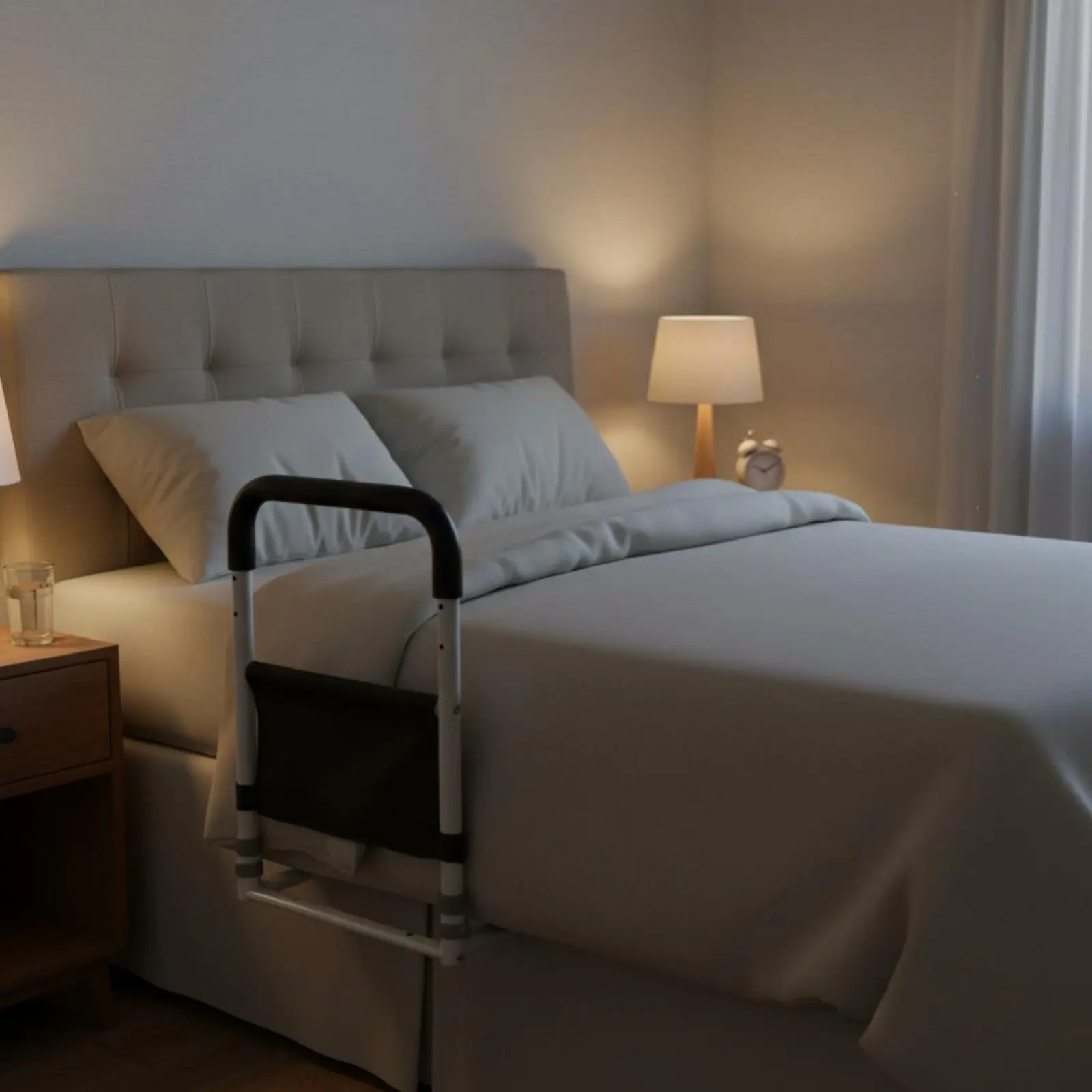 

Bedside Assist Handle Fall Protection Adjustable Bed Assist Handle Adjustable Bed Grab Bar Non-Slip Grip Mobility Aid