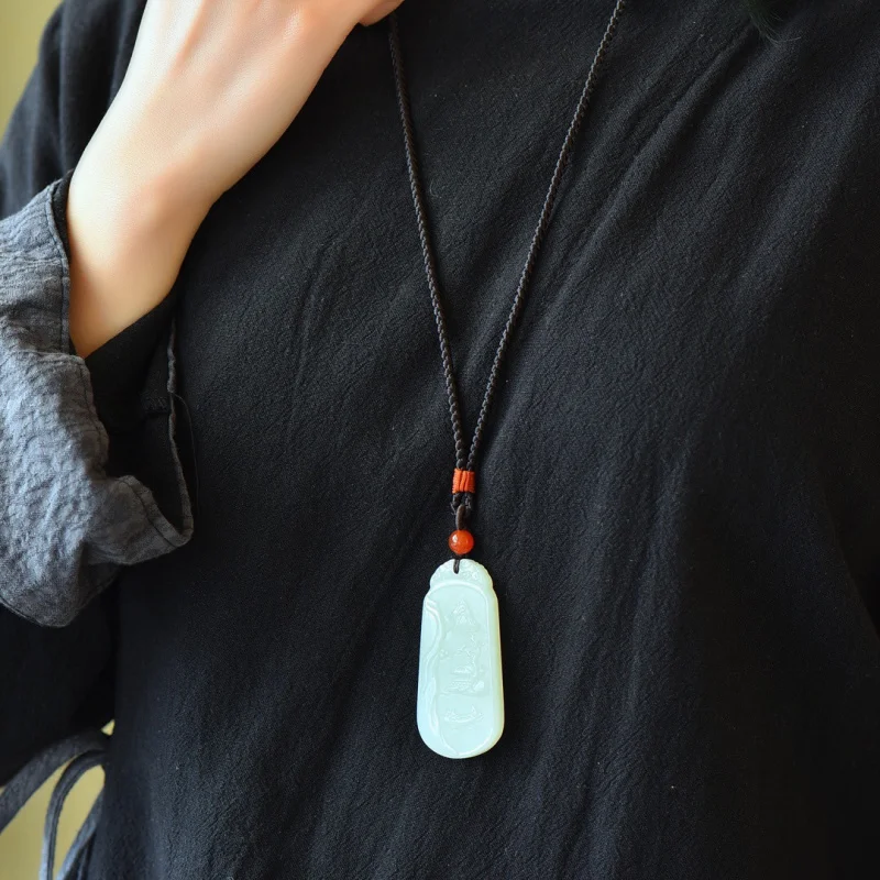 

Exquisite Hetian Jade Landscape Pendant