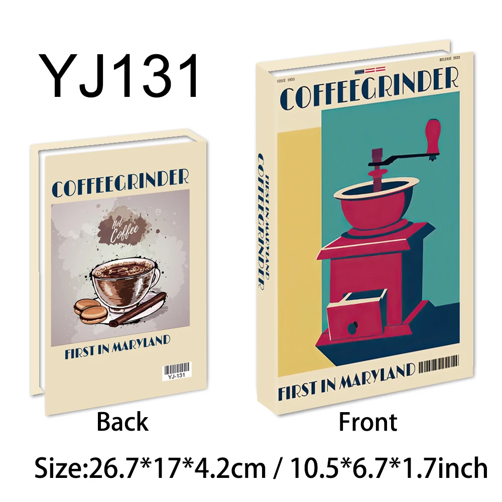 Italy Espresso Coffee Beans Luxury Fake Books Decoration Coffee Table  Books Club Villa Hotle Decoration Shooting Props Home