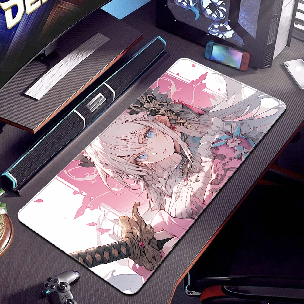 Anime Mouse Pad XXL Large Gaming Mousepad katana Non-Slip Mouse Mat Locking Edge Keyboard Desk Mat Premium Rubber Keyboard Pad