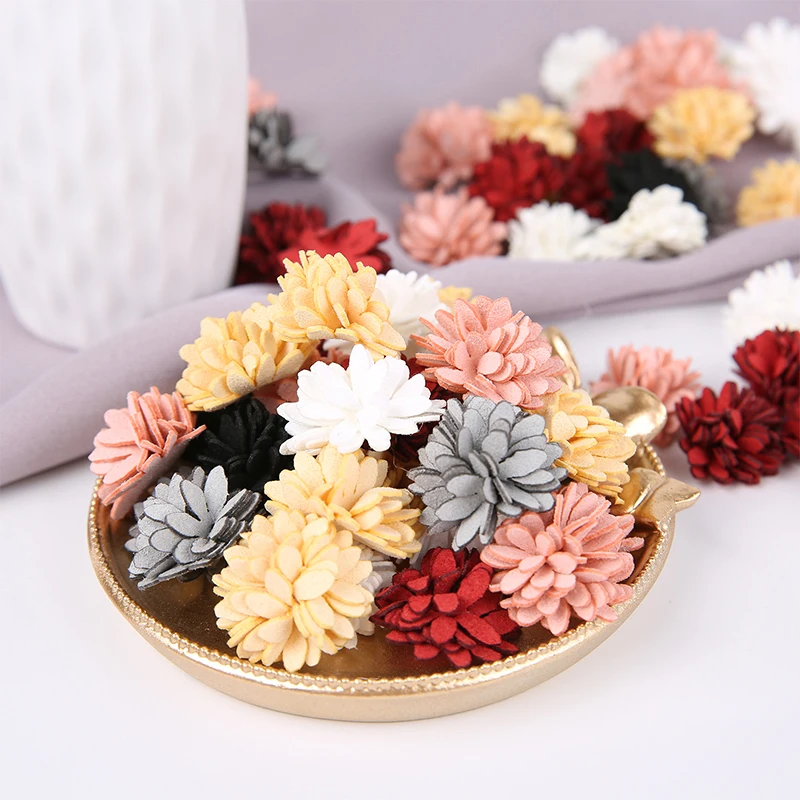 5/10/20 Stück 2,5 cm Stoff künstliche Blumenköpfe für Hochzeit Zuhause Girlande Dekor DIY Kunst Haarschmuck Kranz gefälschte Blumen – Detail 6