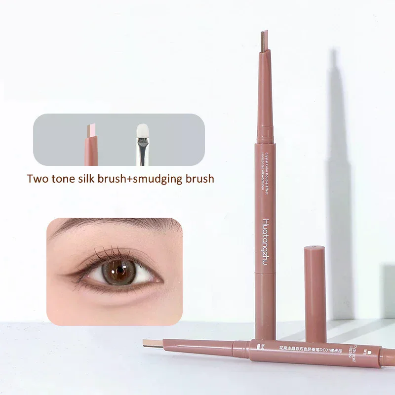 Waterproof Natural Dual-Color Lying Silkworm Pencil Under-Eye Highlighter Shadow Pen Contour 2-in-1 Eye Makeup Cosmetics