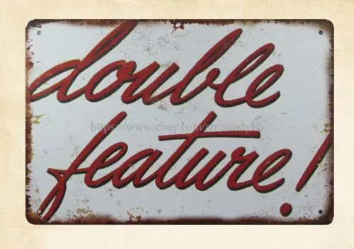 hanging wall art Double Feature metal tin sign sign