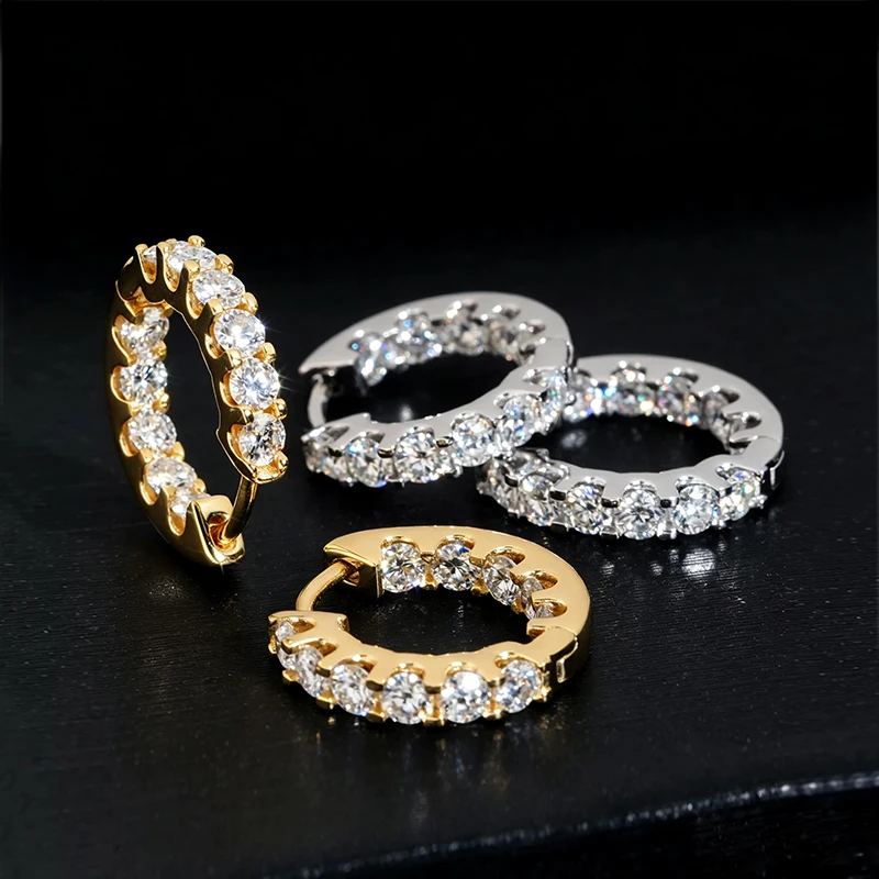 D-Farbe 2,5mm Moissanit-Ohrringe mit GRA-Zertifikat 925 Sterling Silber Creolen für Damen Hochzeit Party Schmuck – Detail 4