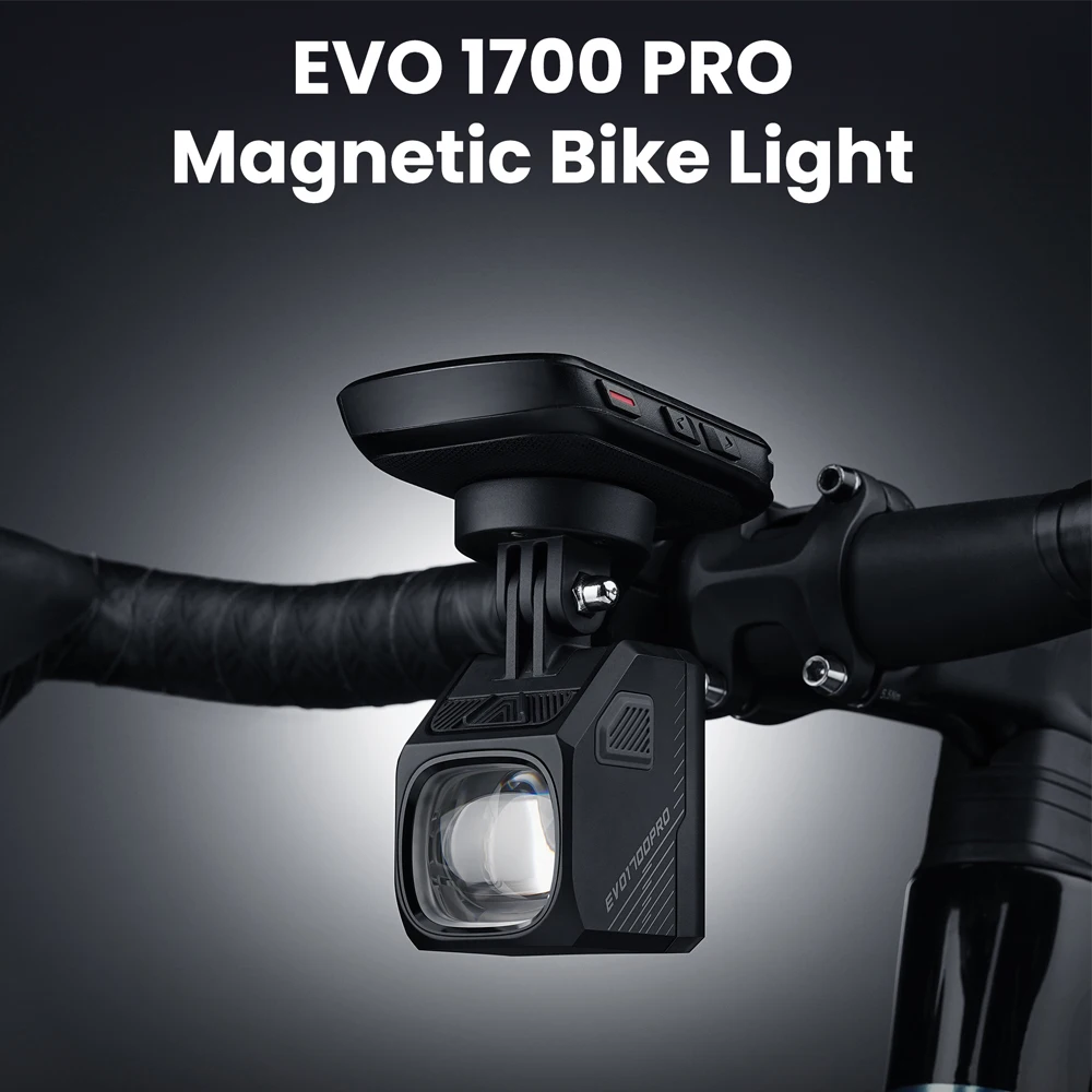 Велосипедный фонарь Magicshine EVO1700Pro с линейным лучом и функцией отключения света, перезаряжаемый через USB-C, умный передний фонарь для велосипеда с магнитным креплением