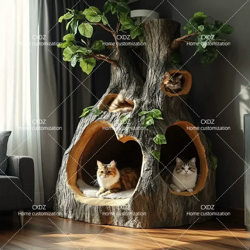 Large Custom Cat Climbing Frame Tree House Indoor Villa Pet Kennel for Shopping Mall Supermarket Landscape Decoration
