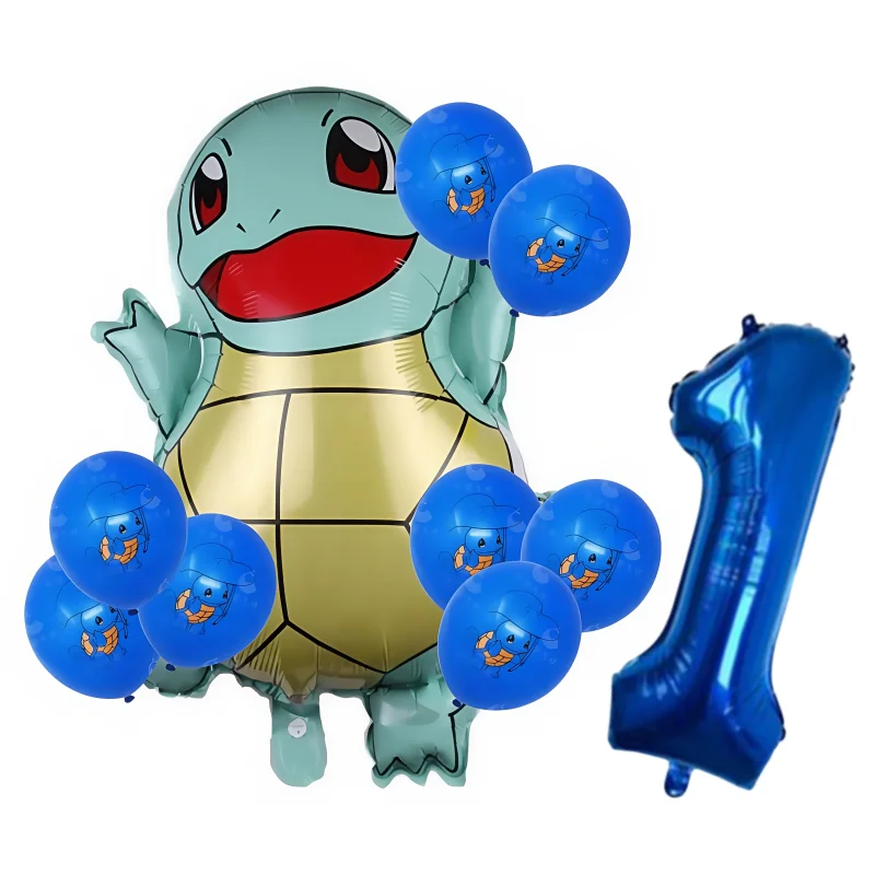 10 Buah Set Balon Nomor Foil Ulang Tahun Pokemon Pikachu Tupai Charmander Perlengkapan Dekorasi Pesta Anak Laki-laki Perempuan Baby Shower Globo