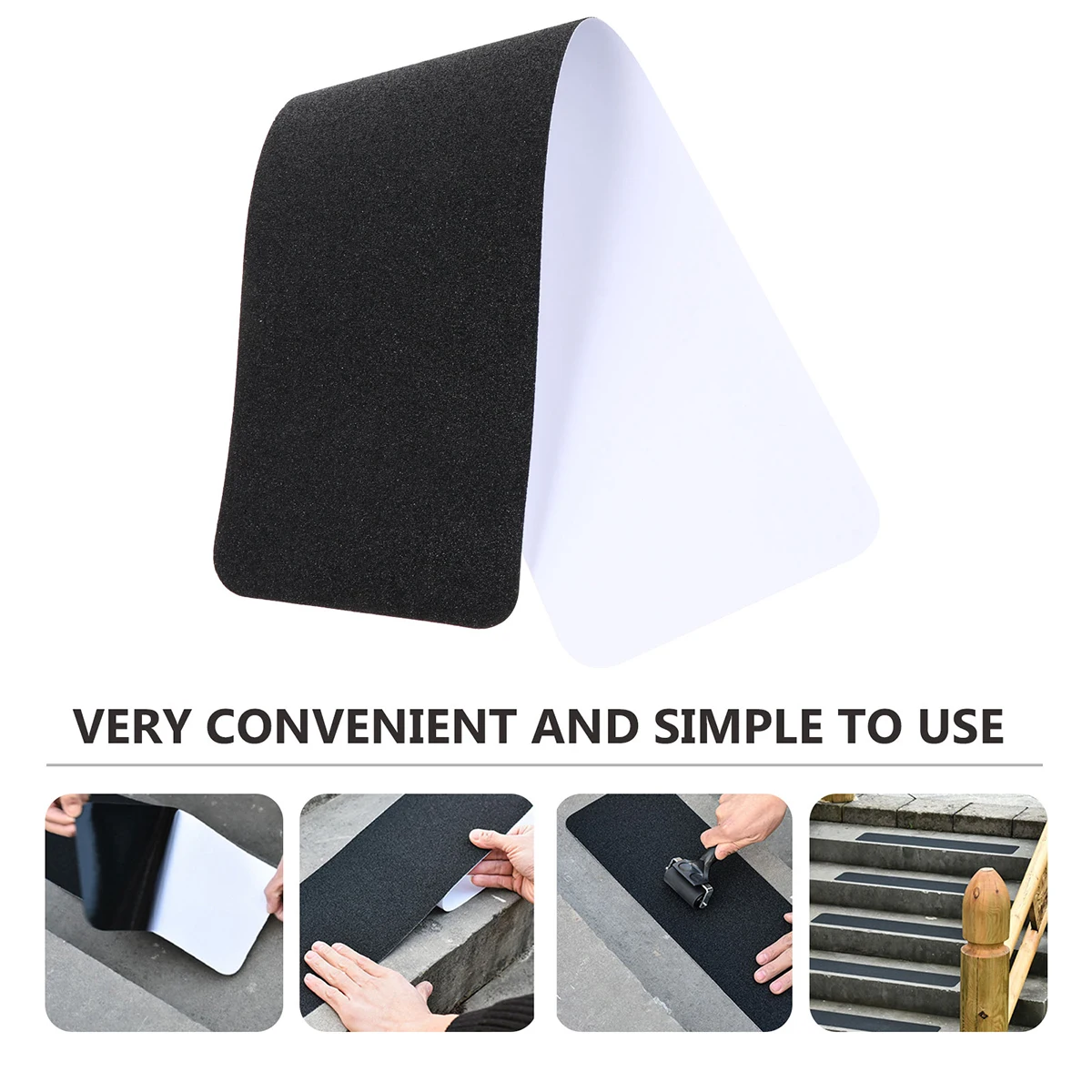 

4pcs Pvc Anti-Slip Stair Tape Waterproof Wear-Resistant Grip Adhesive For Outdoor Indoor Floors Tiles Wooden Stairs Patios
