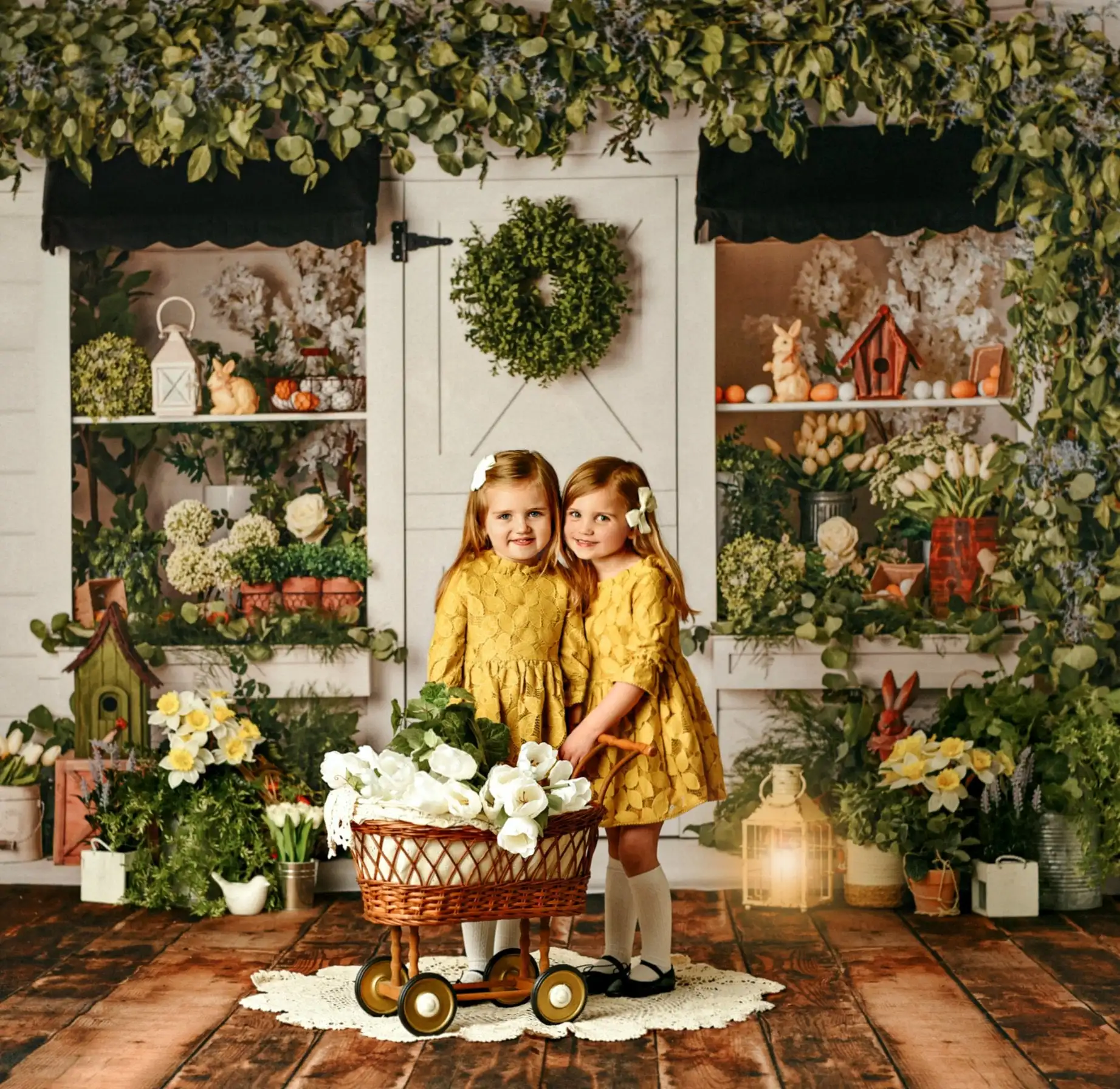Farm Rabbits Garden Backgrounds Adult Family Photography Props Child Baby Decors Easter Bunny Carrot Photo Studio Backdrops