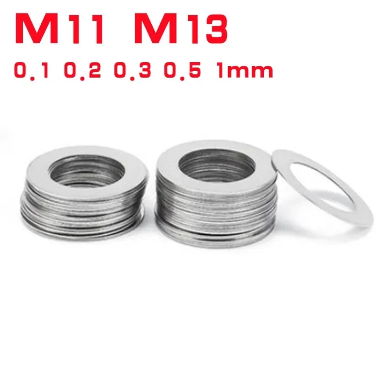 20PCS M11 M13 Stainless steel Flat Washer Ultrathin gasket Thin shim thickness 0.1mm 0.2mm 0.3mm 0.5mm