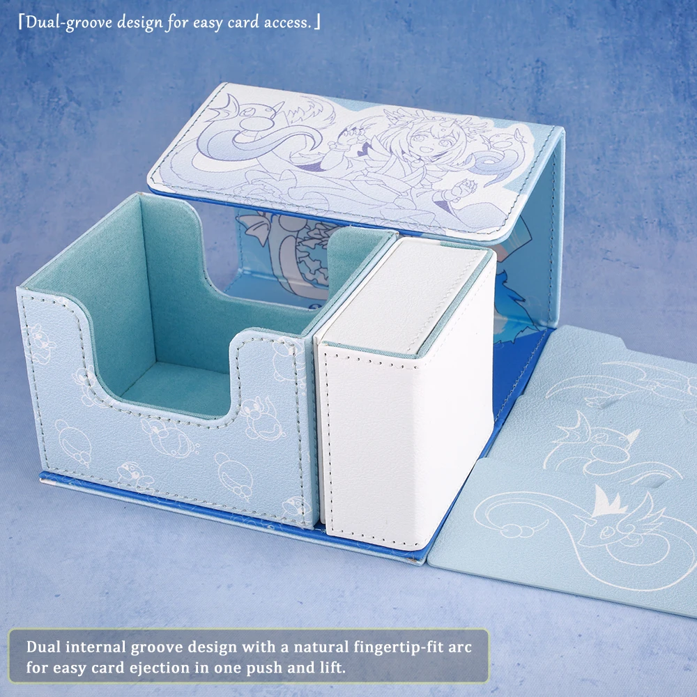 Boîte de pont de Dragonite pour linge, enrouleur de dés pour YGO PTCG, convient à 100 cartes à Double manches, plateau à dés, boîte de rangement de cartes TCG OPCG