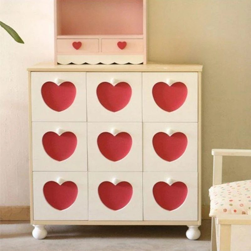 Cream wind layering 9 chest bedroom large bedside table solid wood