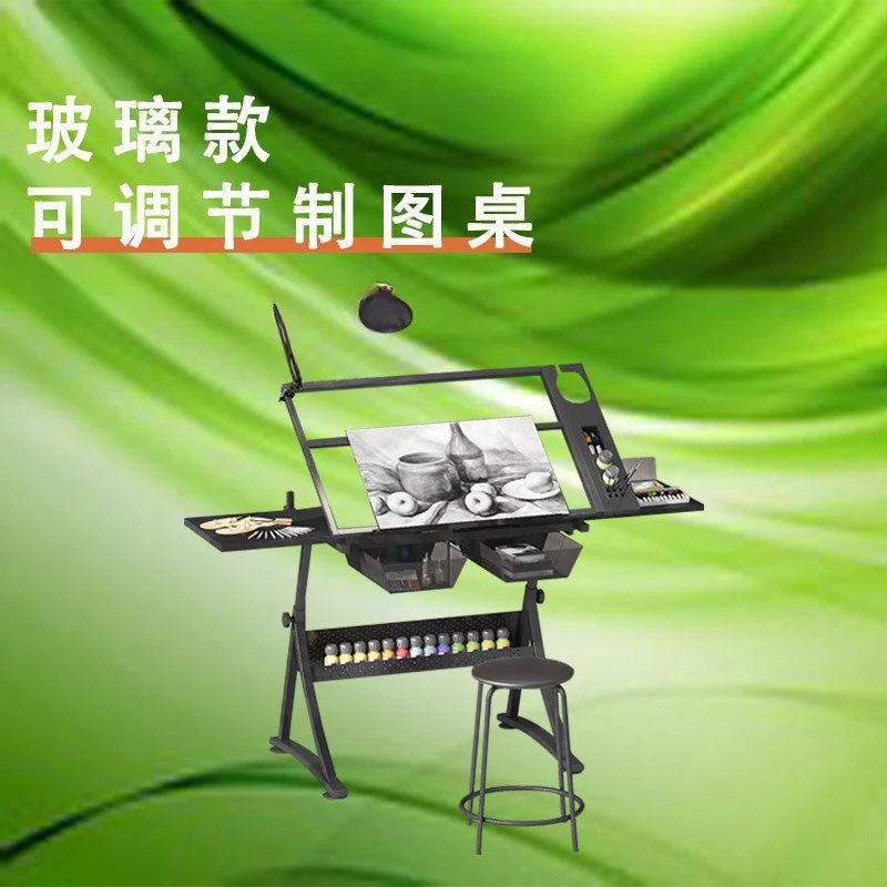 

Art table painting Lifting table Steel frame Solid wood easel Sketchboard painting table Architect engineering drawing