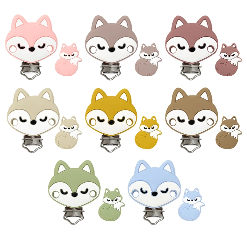 3/10pcs Baby Pacifier Clips BPA Free Fox Shape Silicone Beads For Jewelry Making Necklace Accessorie