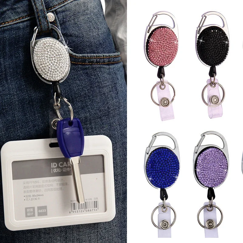 1PCS Fashion ID Card Badge Holder Clip 2023 Retractable Creative Badge Reel Students Girl Exhibition Name Card Chest Card Holder