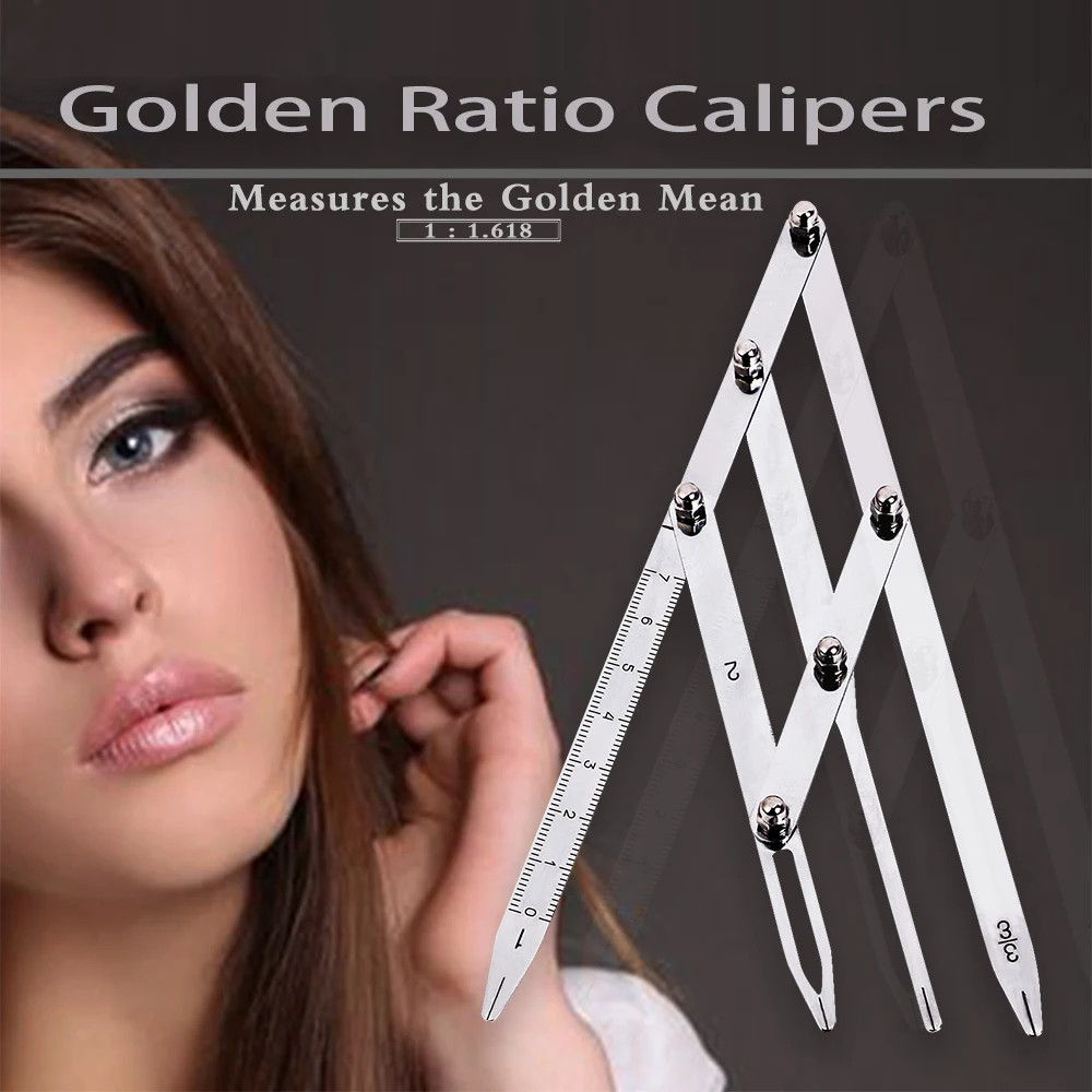 1pcs Stainless Steel Golden Ratio Calipers Microblading Permanent Makeup Eyebrow Measure Tool Mean Golden Eyebrow Divider