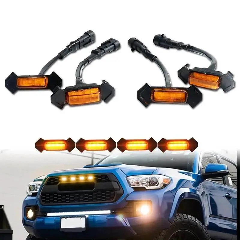 

Modify Racing Grill White LED Lamps Amber LED Light External Decoration Grille Lamp For HILUX REVO TACOMA ROCCO