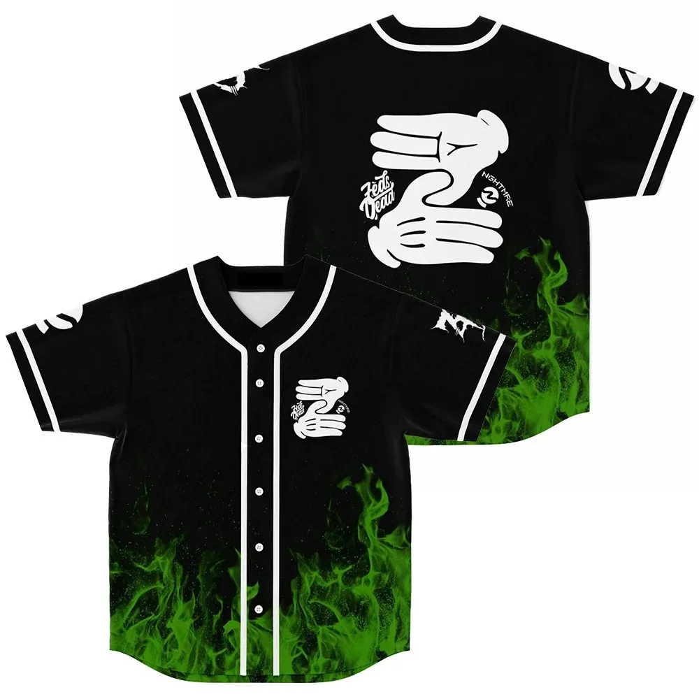 Zeds Dead Baseball Jersey Merch Men/Women Casual Streetwear Thin button Baseball uniform Oil Slick Baseball Jersey