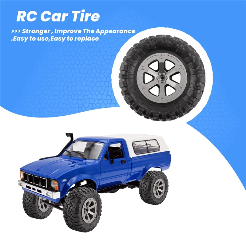 

B49B-4Pcs 73Mm Tire Tyre Wheel For WPL C14 C24 B24 B36 MN D90 MN-90 MN99S FY003 FY004 RC Car Upgrade Parts Accessories