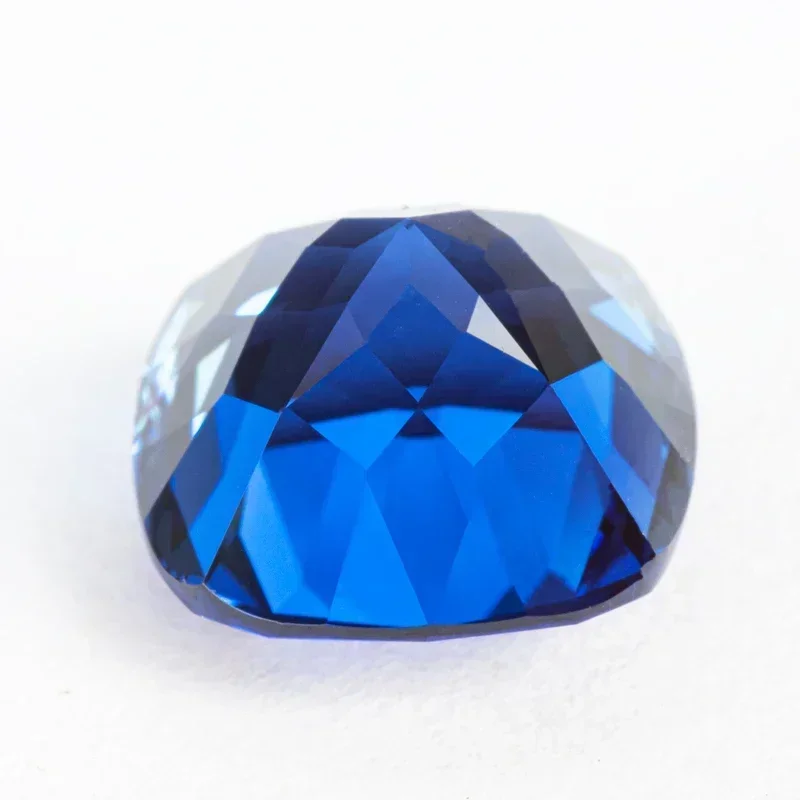 Lab Grown Sapphire Loose Stone Square Cushion Shape Royal Blue Color VVS1 Beads for Jewelry Making Selectable Certificate