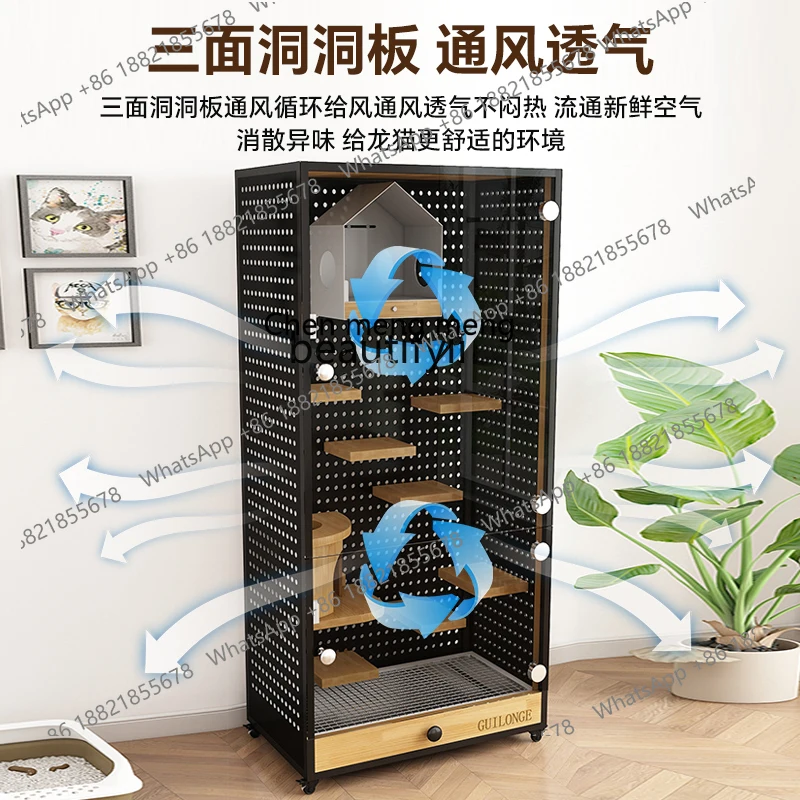 X  Large villa luxury special cabinet cage with air conditioner pet, hole board can be moved