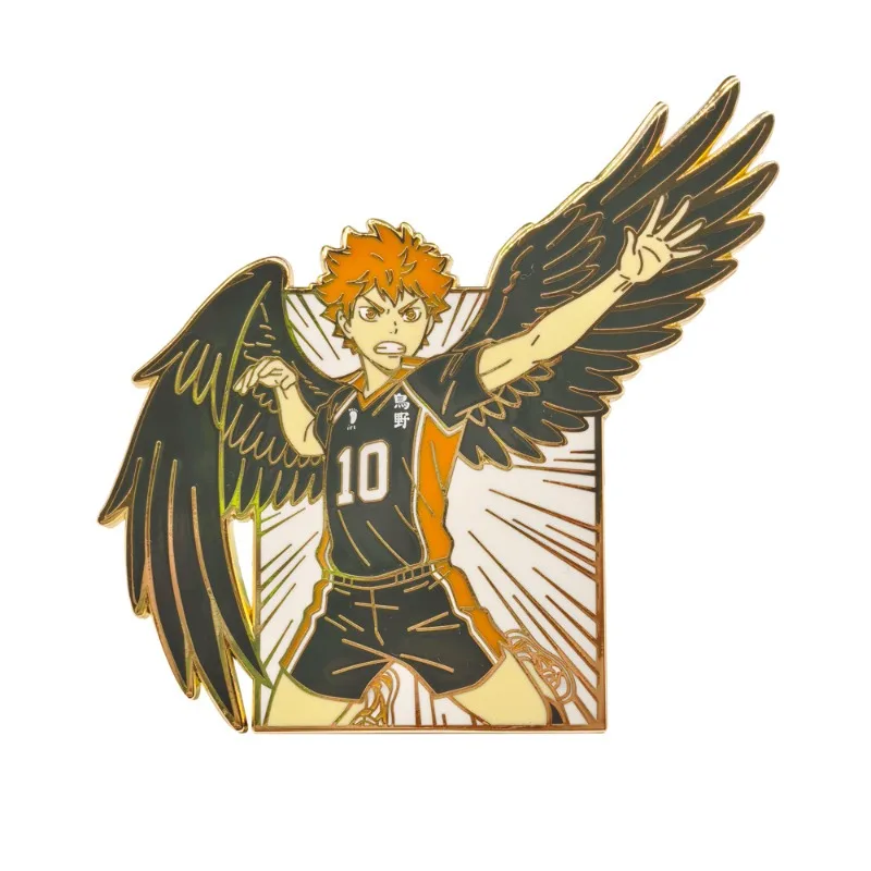 Volleyball Youth Peripheral Hyuga Xiangyang Black Feather Imitation Enamel Metal Badge School Bag Pain Bag Pendant Brooch