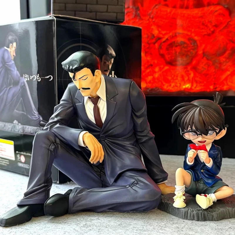 

Conan Edogawa Mouri Kogorou Action Figure Richard Moore Figuras Anime Peripheral Manga Gk Statue Model Ornament Collect Gifts