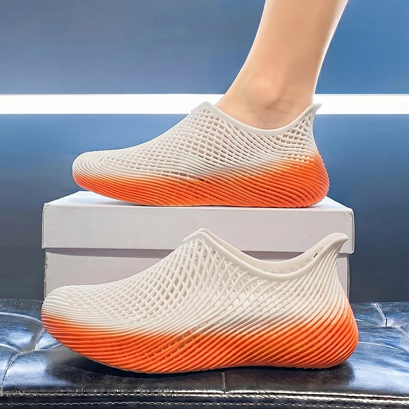 Summer 3D Printed Clogs Lightweight Anti-slip Breathable Hollow Out Shoes Outdoor Sport Running Sneakers