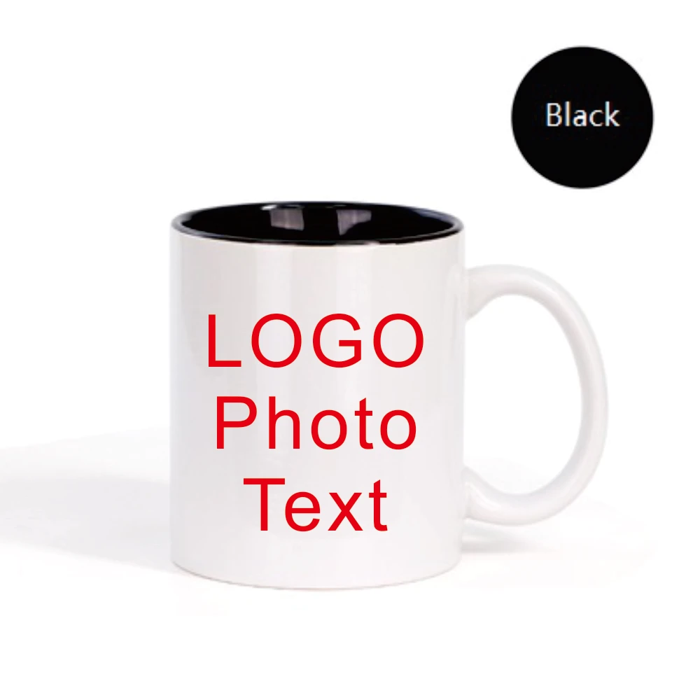 350ML Color Inside Ceramic Cup Mug DIY Print Photo Image Pattern LOGO Text Customize Gift Personalized Coffee Milk Tea Souvenir