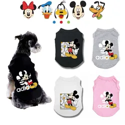 Disney-ropa de verano para perro, chaleco de algodón para mascotas, ropa para perros pequeños, Mickey, Chihuahua, cachorro, Yorkshire, camiseta